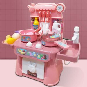 Modern Miniature Kitchen Playset with Lights