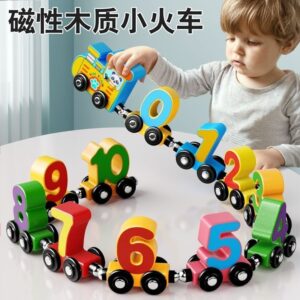 Magnetic Wooden Number Train Set